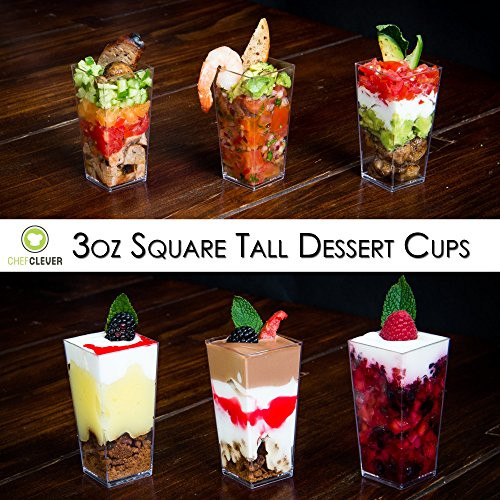 Mini Dessert Cups Recipe
 DLux 50 x 3 oz Mini Dessert Cups with Spoons Square Tall
