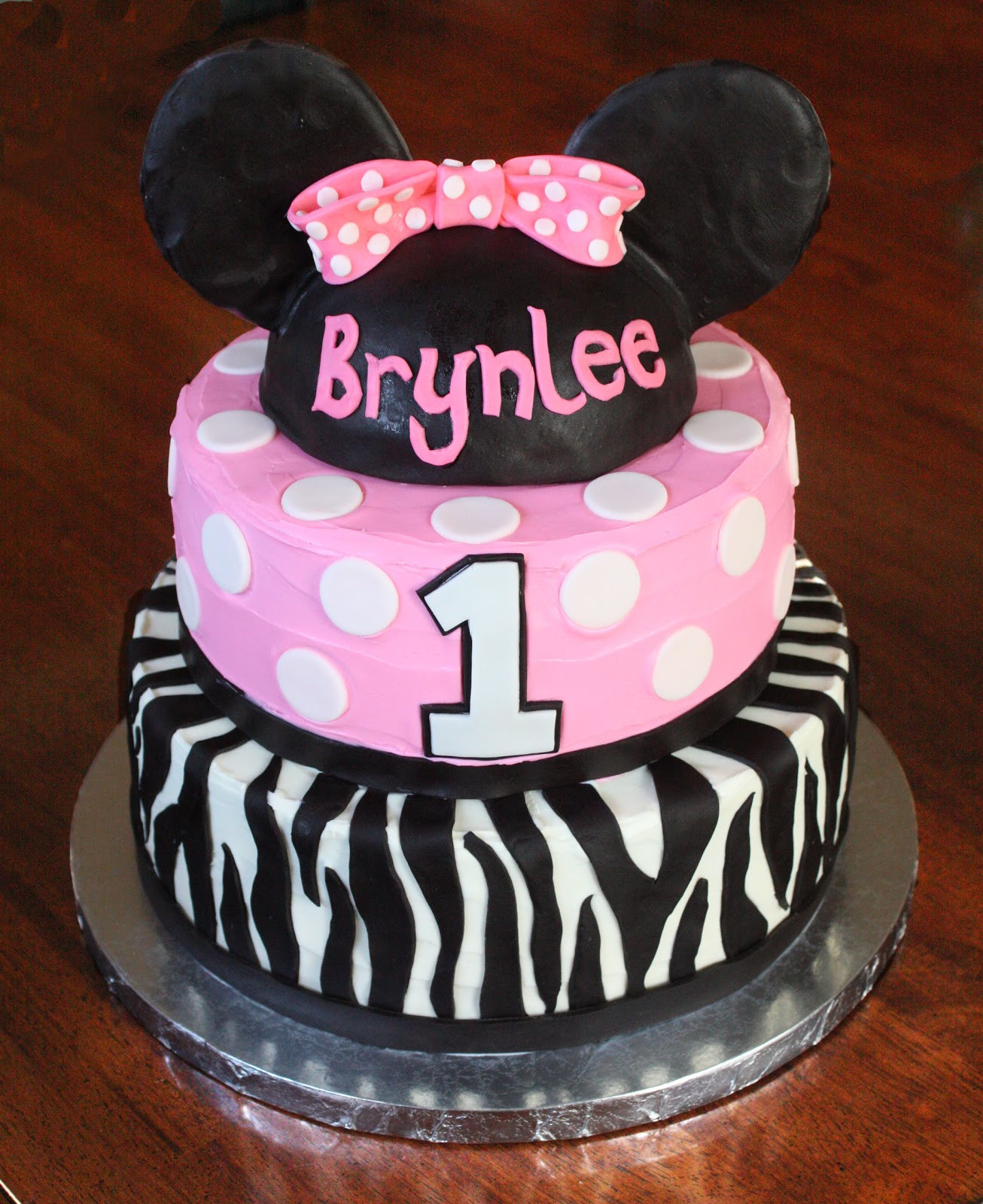 Minnie Mouse Birthday Cake
 Straight to Cake Minnie Mouse Zebra 1st Birthday Cake
