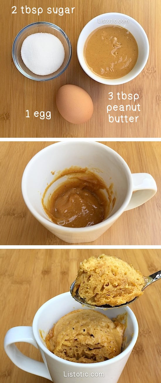 Mug Dessert Recipes
 Easy Microwave Peanut Butter Mug Cake Recipe 3 Ingre nts