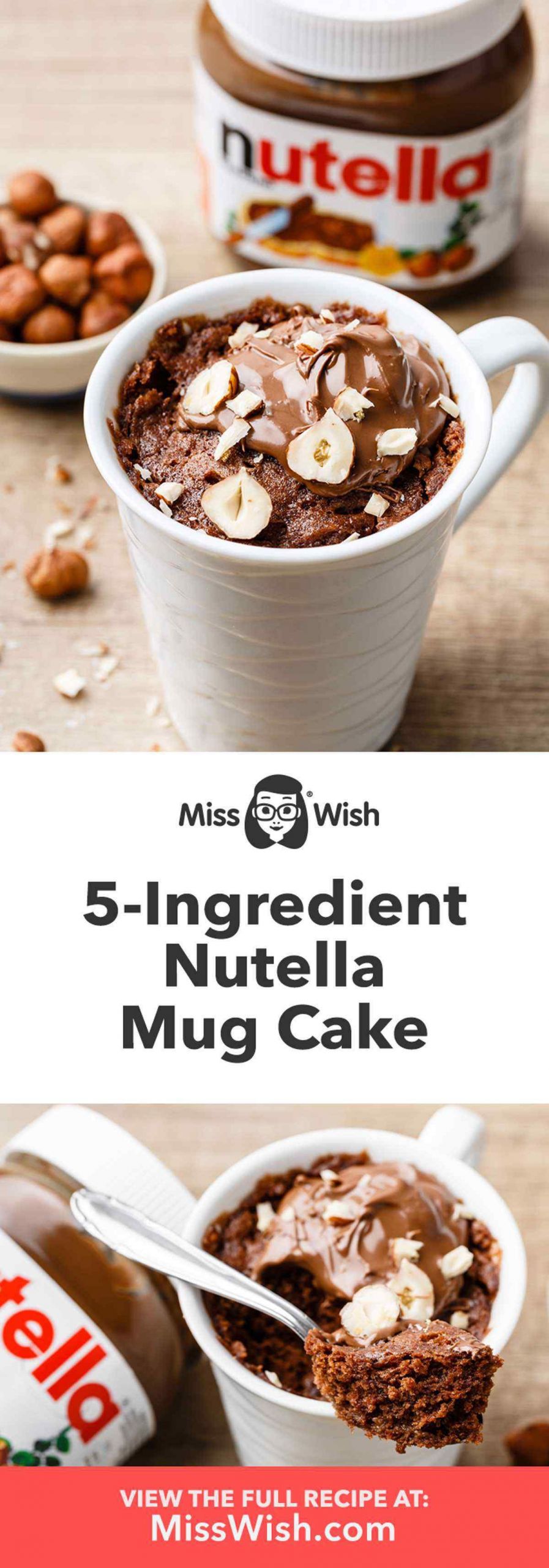 Nutella Mug Cake No Egg
 5 Ingre nt Nutella Mug Cake Recipe