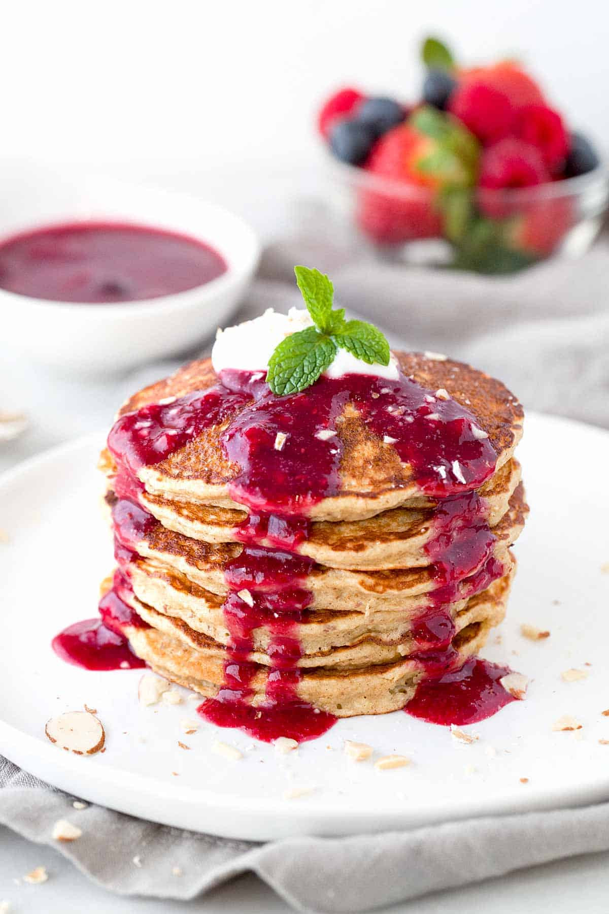 Oat Pancakes Healthy
 Healthy Oat Pancakes with Berry Sauce Jessica Gavin