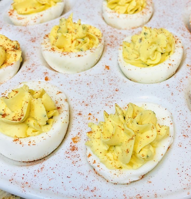 Old Fashioned Deviled Eggs
 Deviled eggs the old fashioned way like my mom and grandma