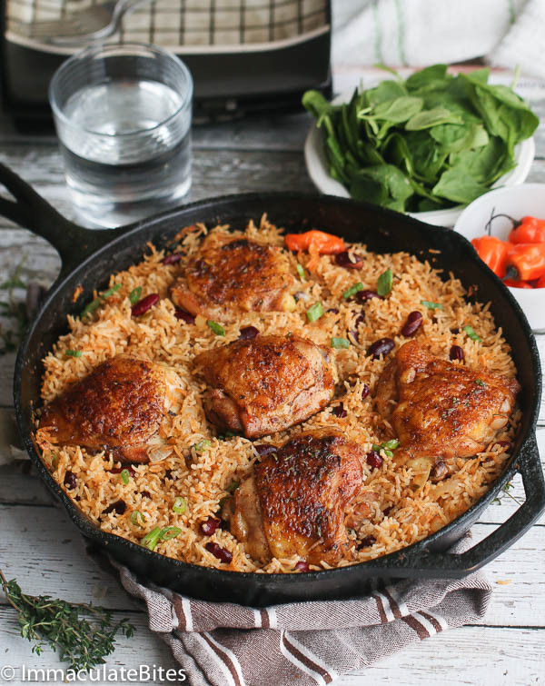 One Pot Chicken Thighs And Rice
 e Pot Caribbean Jerk Chicken & Rice Immaculate Bites