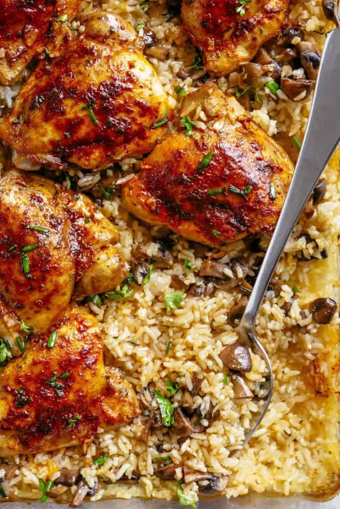 One Pot Chicken Thighs And Rice
 Oven Baked Chicken And Rice Cafe Delites