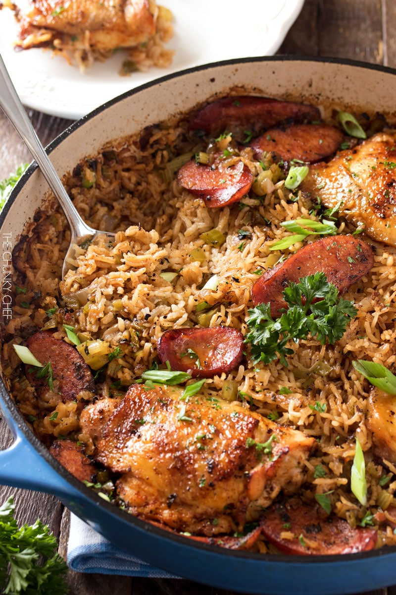 One Pot Chicken Thighs And Rice
 e Pot Chicken and Dirty Rice The Chunky Chef
