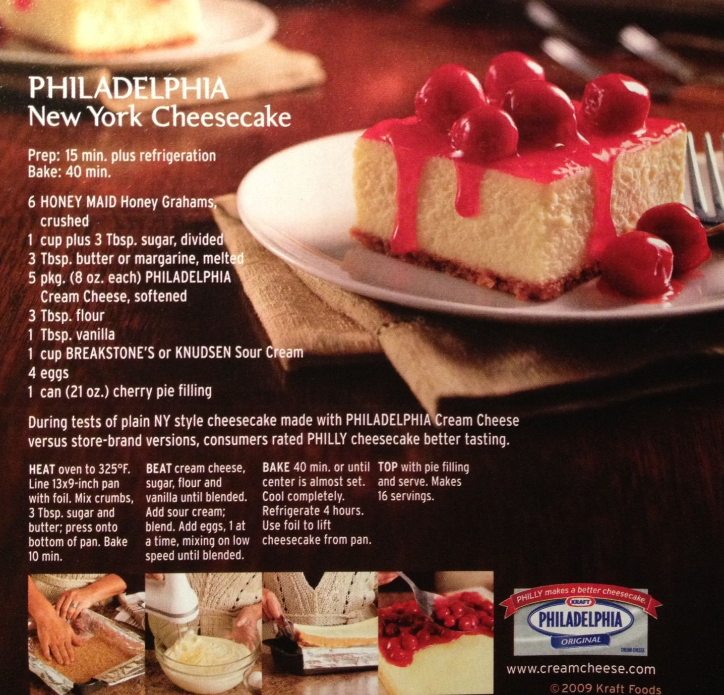 Original Philadelphia Cheesecake Recipe
 Original philly cream cheese cheesecake recipe