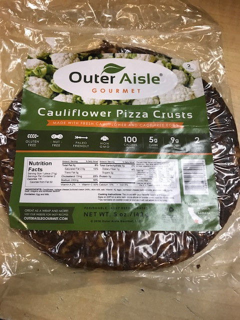 Outer Aisle Gourmet Cauliflower Pizza Crusts
 Outer Aisle Gourmet Cauliflower Pizza Crusts 2 package