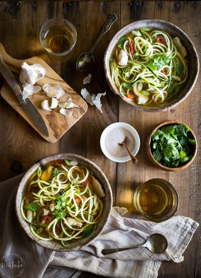 Paleo Chicken Noodle Soup
 20 Minute Paleo Chicken Noodle soup with Zoodles