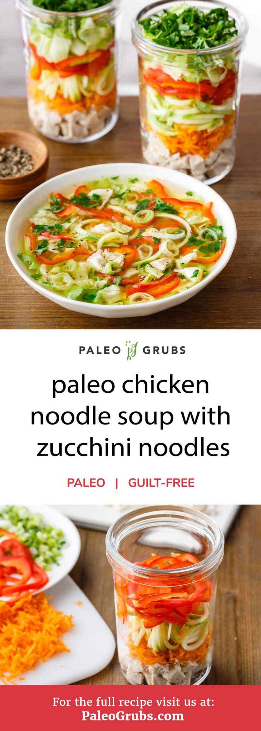 Paleo Chicken Noodle Soup
 Quick Paleo Chicken Noodle Soup with Zucchini Noodles