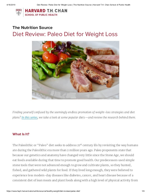 Paleo Diet And Weight Loss
 PALEO DIET Research for Weight Loss Harvard Medical