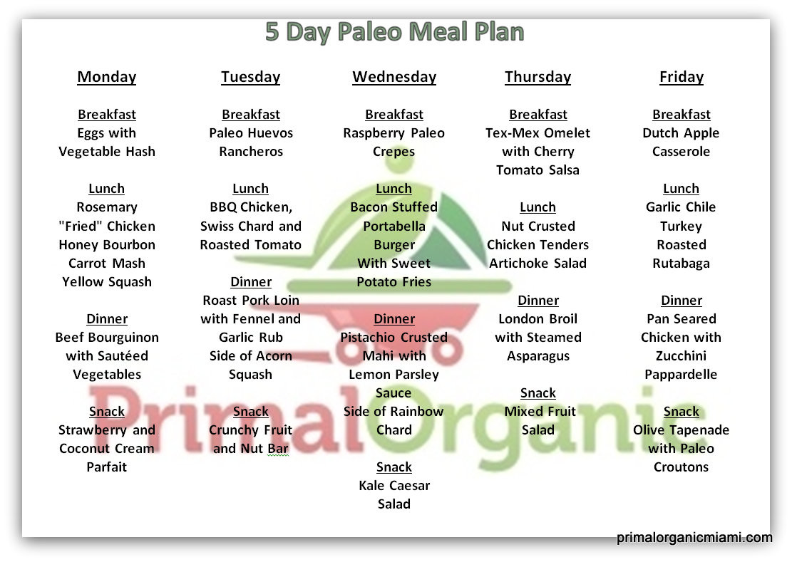 Paleo Diet Meal Plan
 2014 52 Weeks Paleo Primal Organic