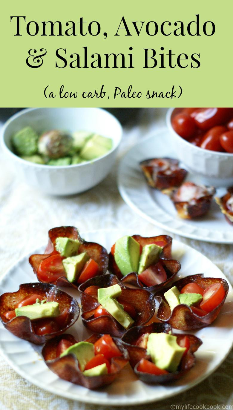 Paleo Snacks Recipes
 Tomato Avocado and Salami Bites a low carb Paleo snack