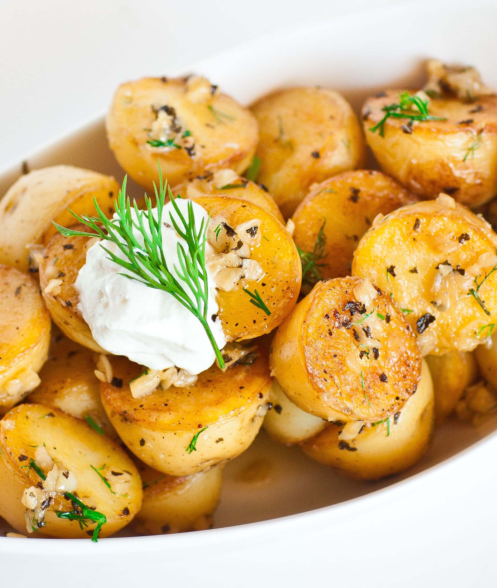 Pan Roasted Baby Potatoes
 Pan Seared Garlic Baby Potatoes Tatyanas Everyday Food