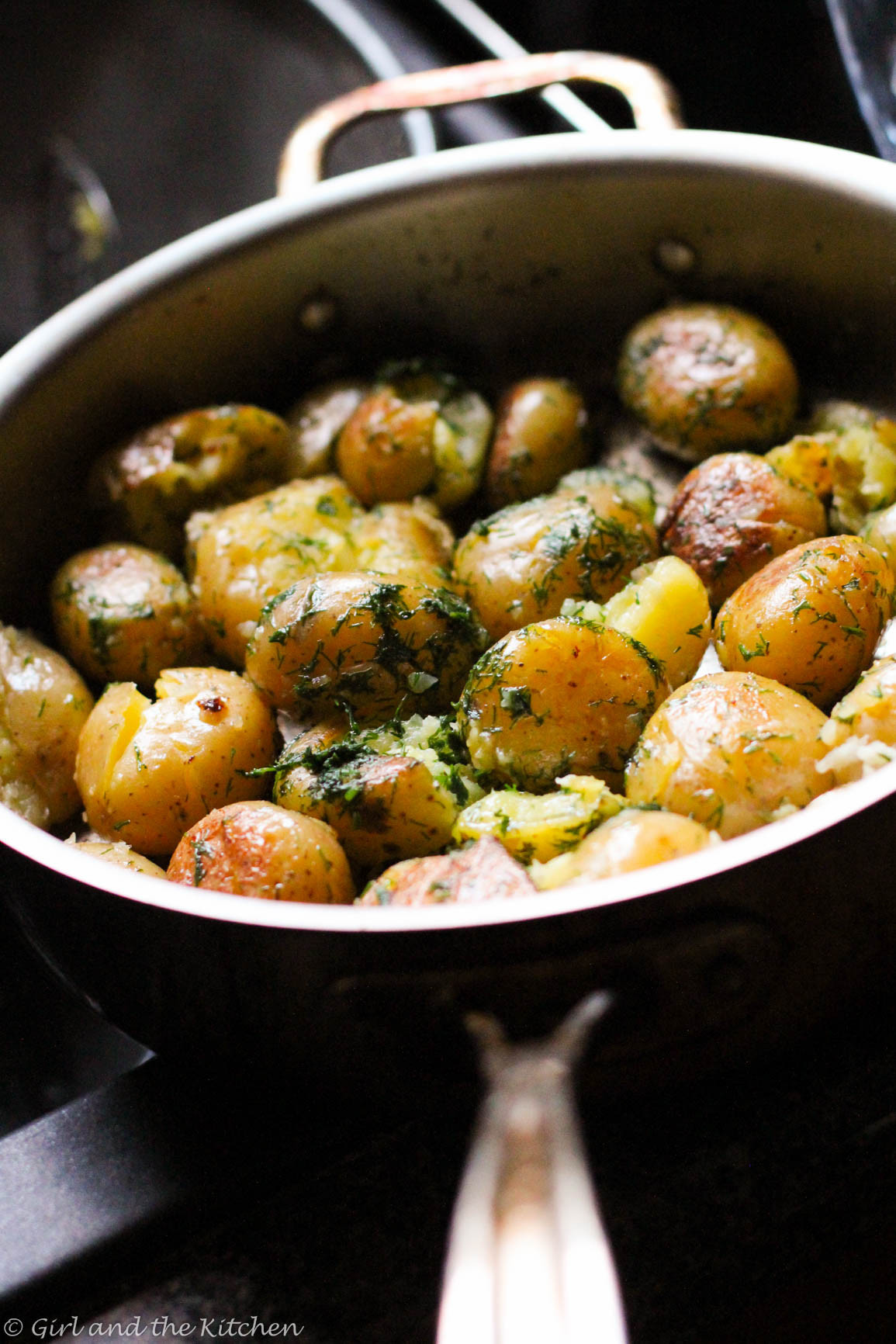 Pan Roasted Baby Potatoes
 Pan Roasted Potatoes with Garlic and Dill Girl and the