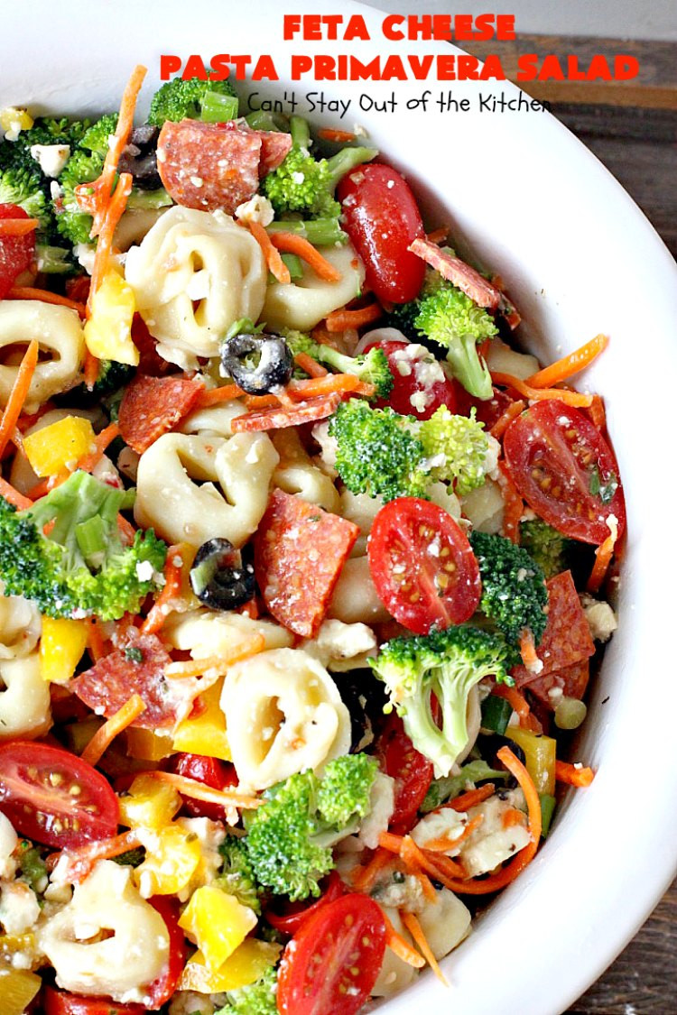 Pasta Salad With Cheese
 Feta Cheese Pasta Primavera Salad – Can t Stay Out of the