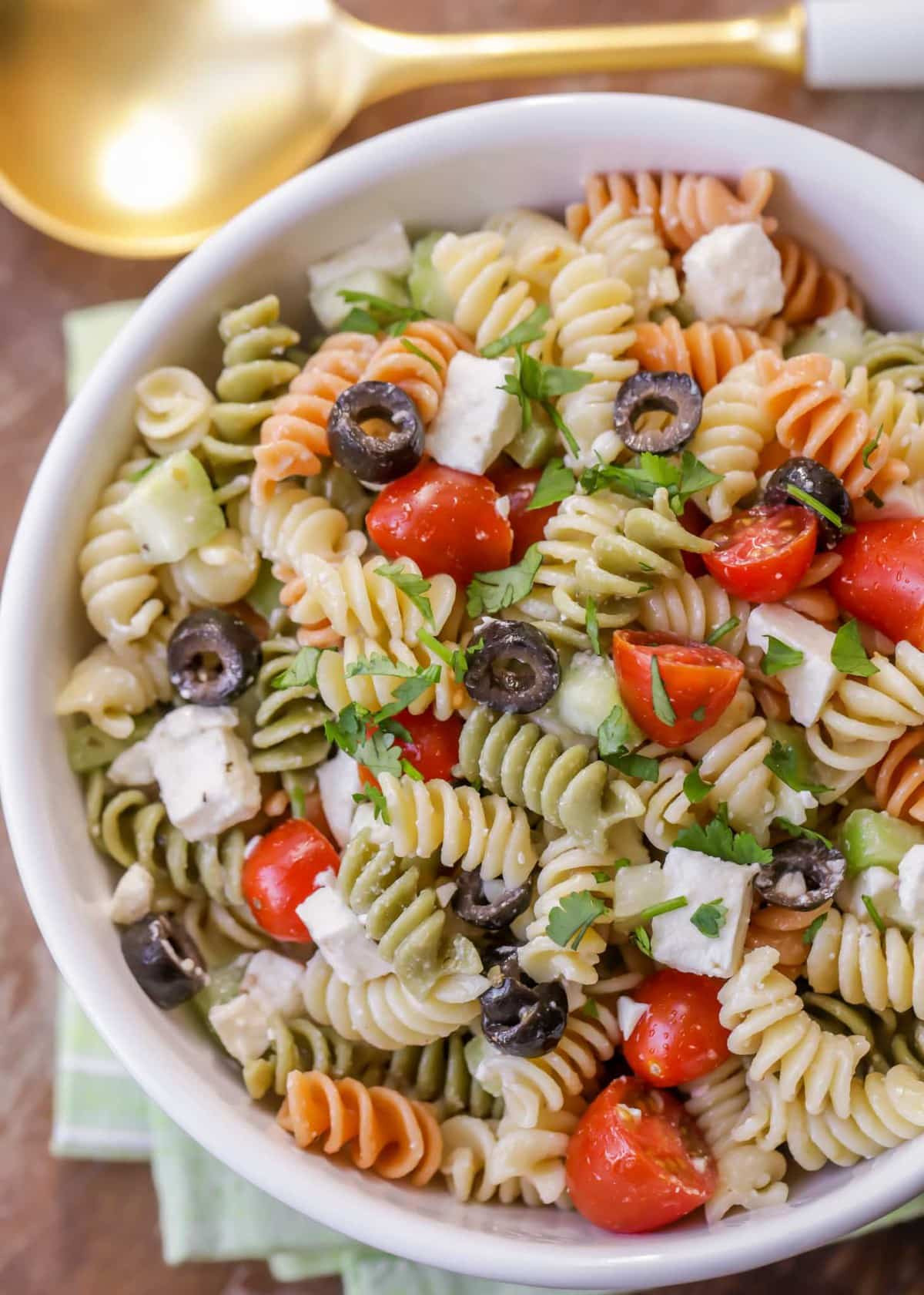 Pasta Salad With Cheese
 Greek Pasta Salad with Feta Cheese VIDEO