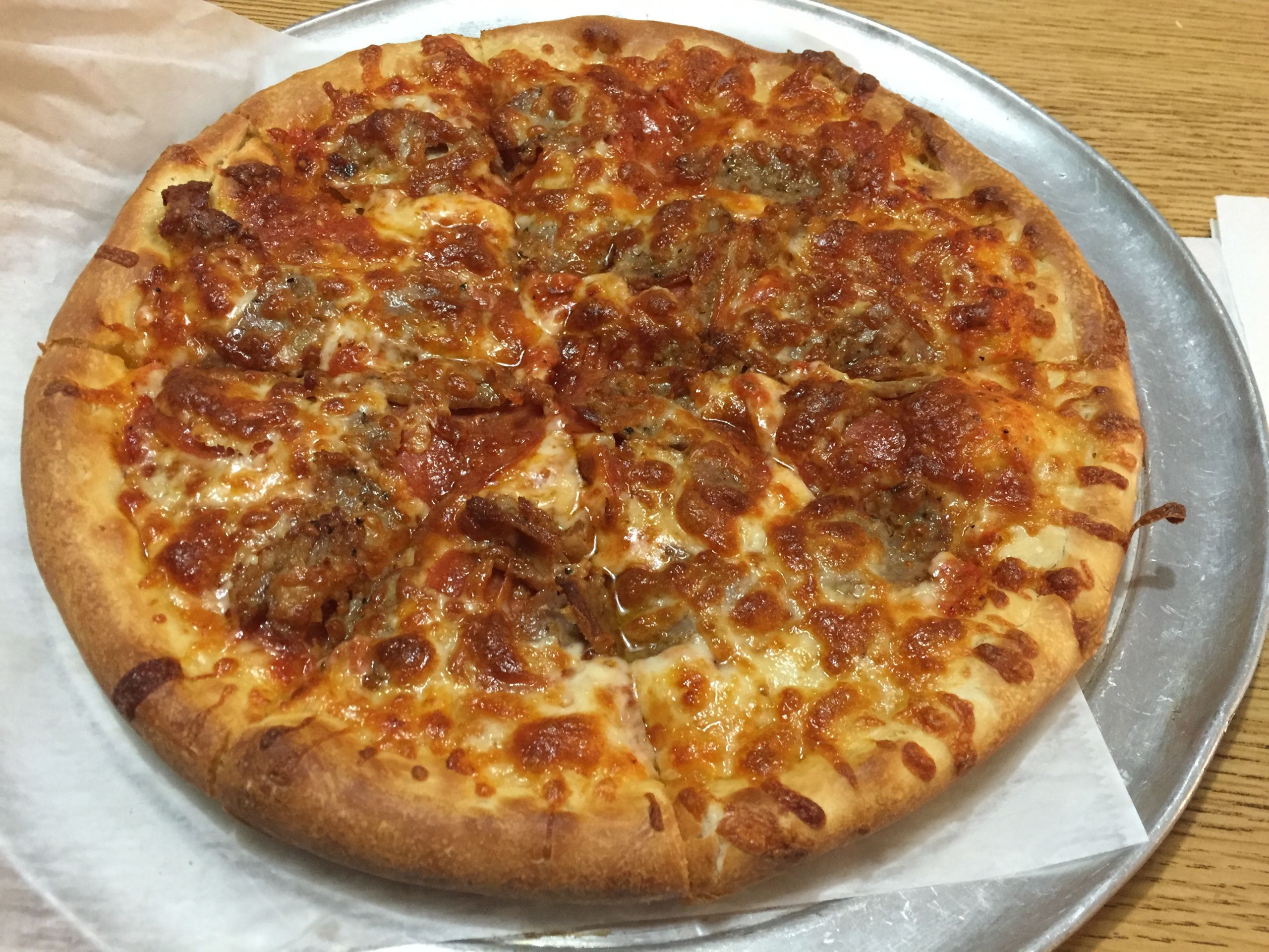 Pepperoni And Sausage Pizza
 St Johnsbury House of Pizza