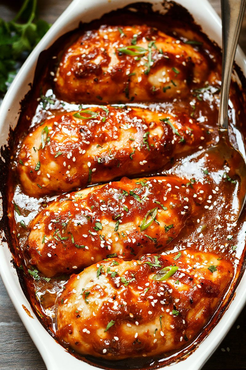Perfect Baked Chicken Breast
 Baked Chicken Breasts with Sticky Honey Sriracha Sauce