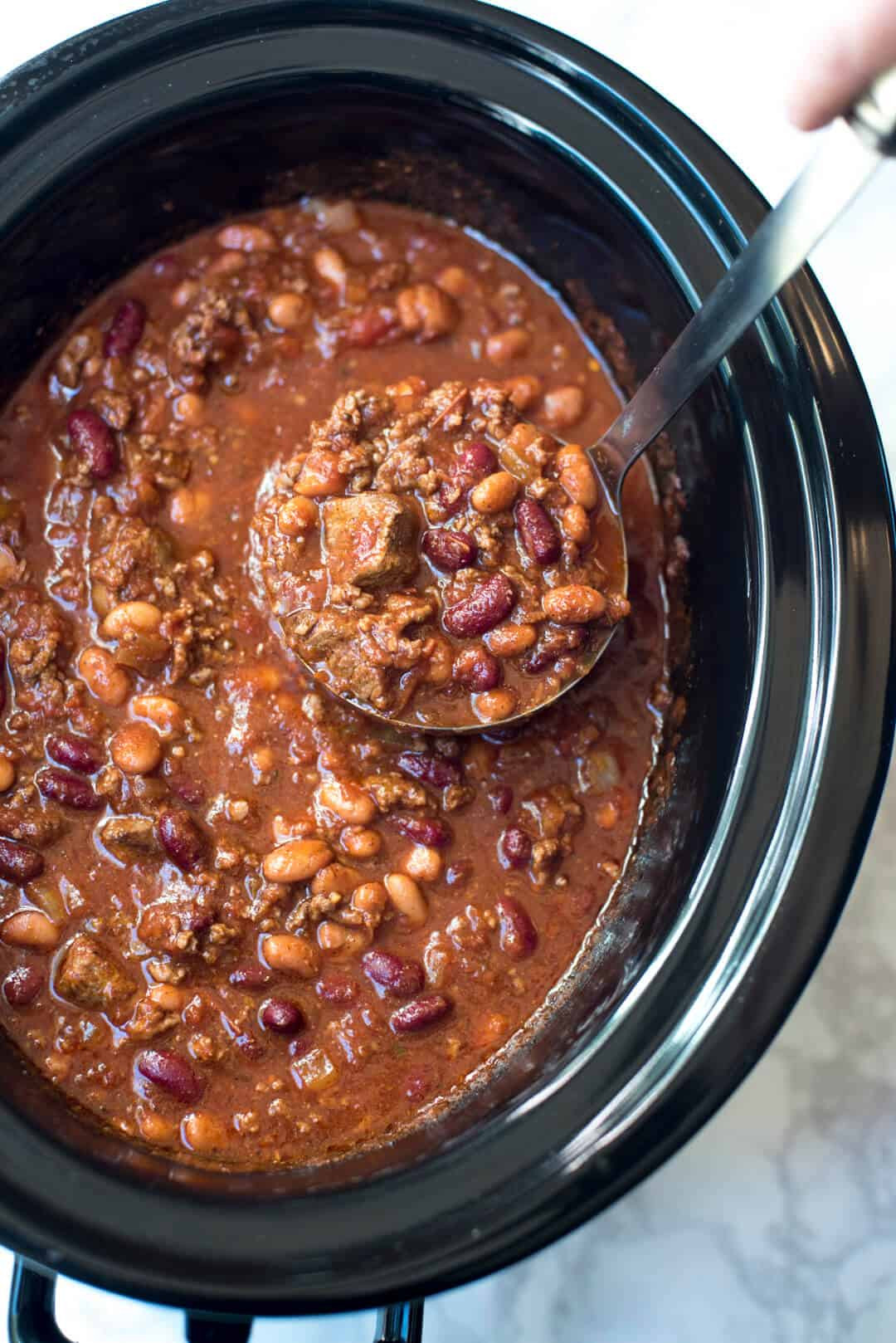 Pinto Beans And Ground Beef Recipe Slow Cooker
 Slow Cooker Double Beef and Bean Chili
