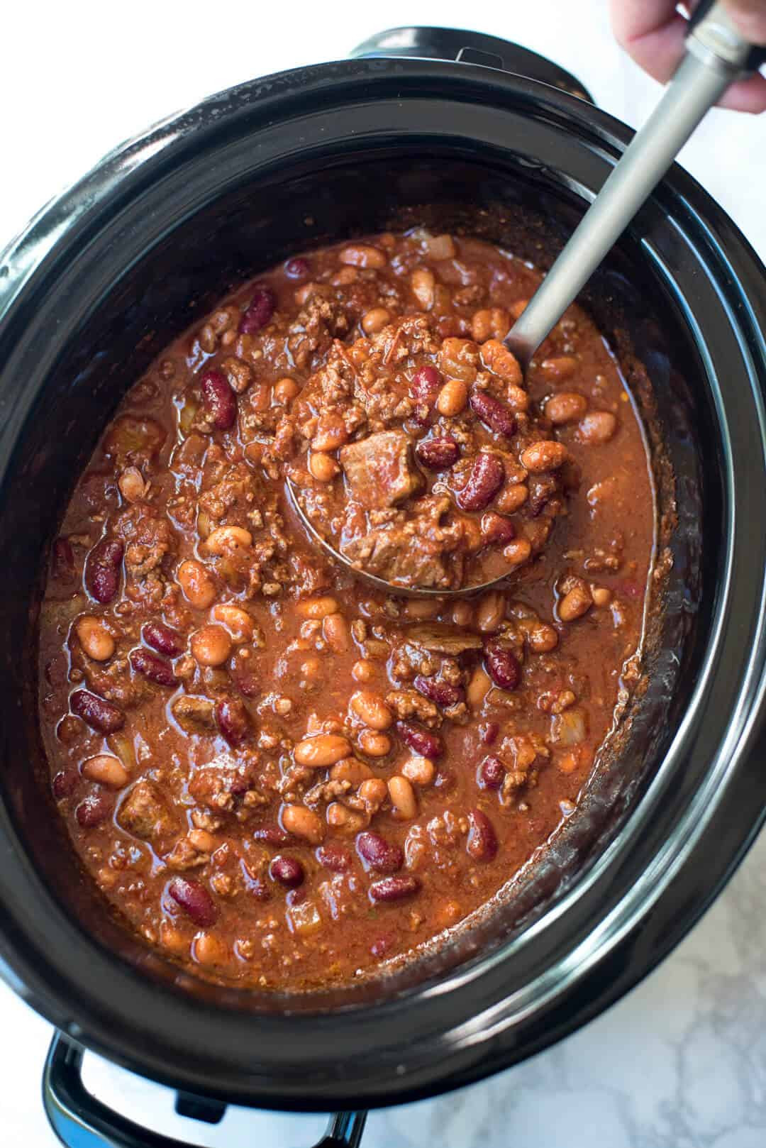 Pinto Beans And Ground Beef Recipe Slow Cooker
 Slow Cooker Double Beef and Bean Chili