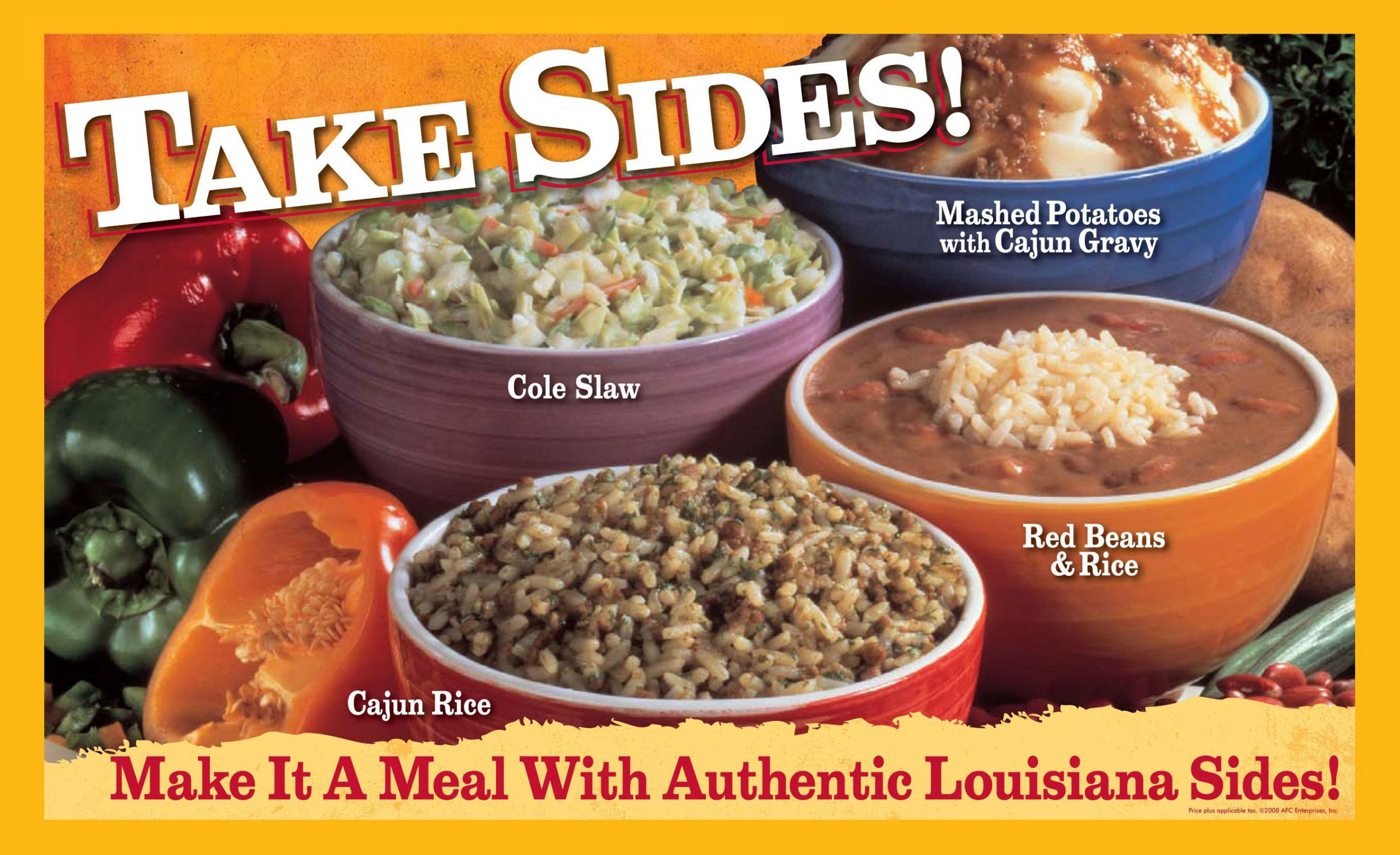 Popeyes Side Dishes
 Signature Side Cole slaw Mashed Potatoes with Cajun