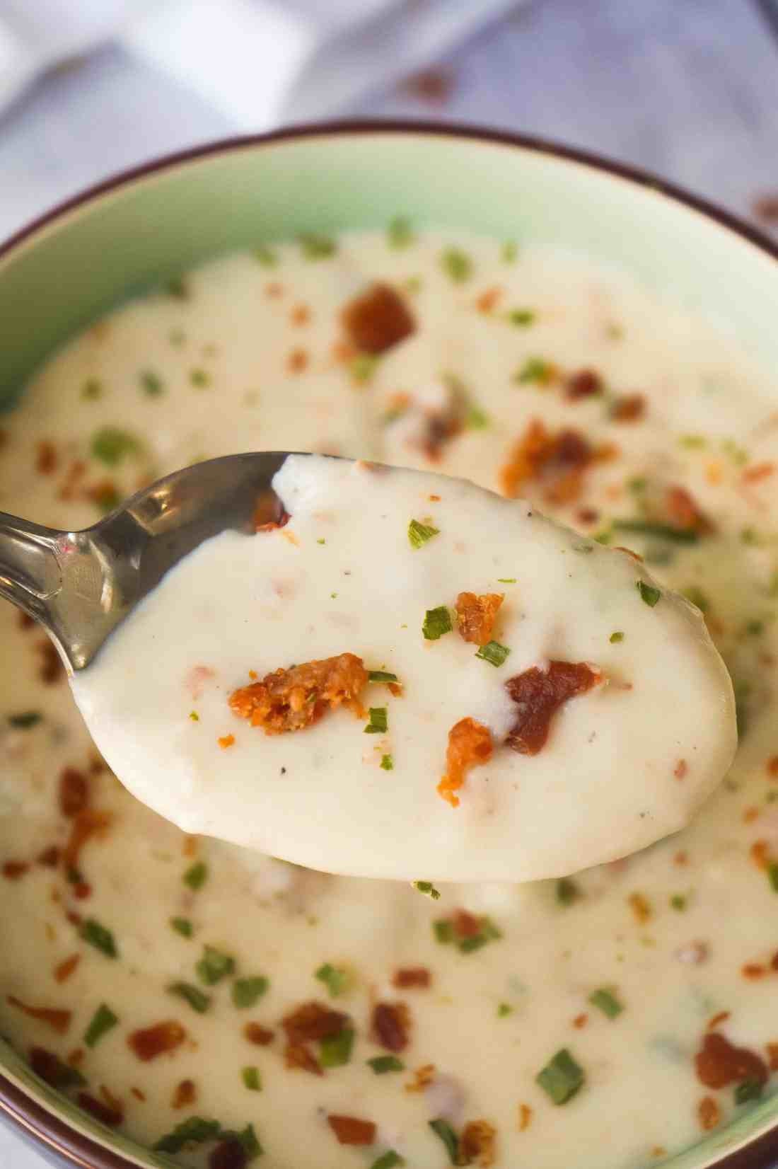Potato Bacon Cheese Soup
 Cream Cheese Potato Bacon Soup This is Not Diet Food