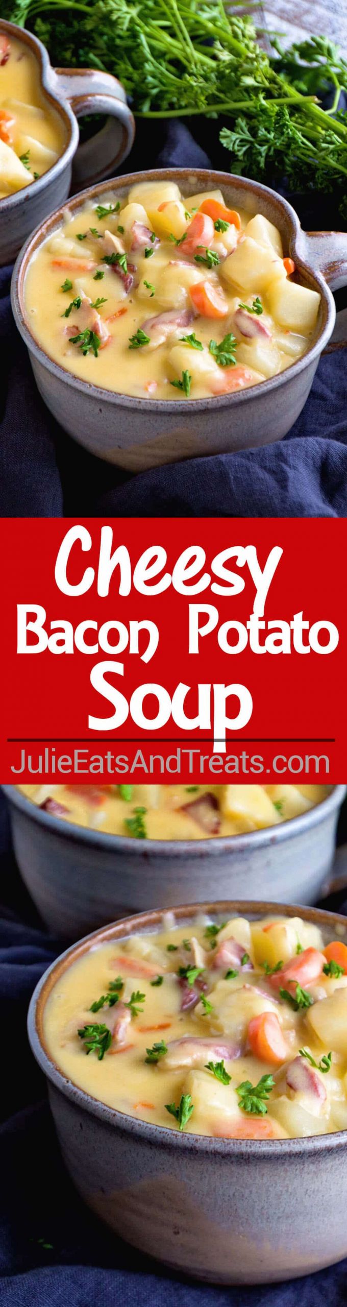 Potato Bacon Cheese Soup
 Cheesy Bacon Potato Soup Recipe Julie s Eats & Treats