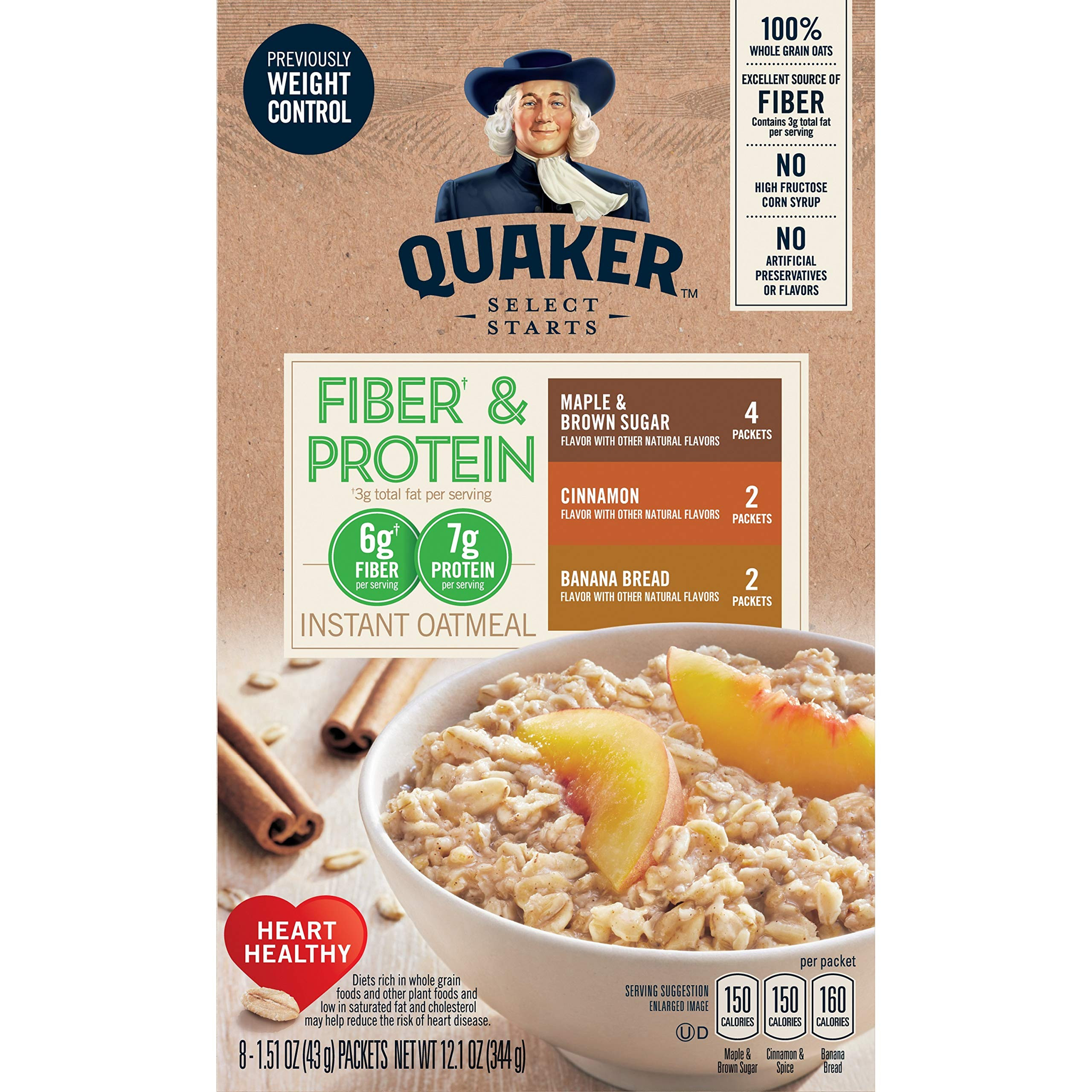 Quaker Oats Weight Control
 Amazon Quaker Instant Oatmeal Fiber&Protein