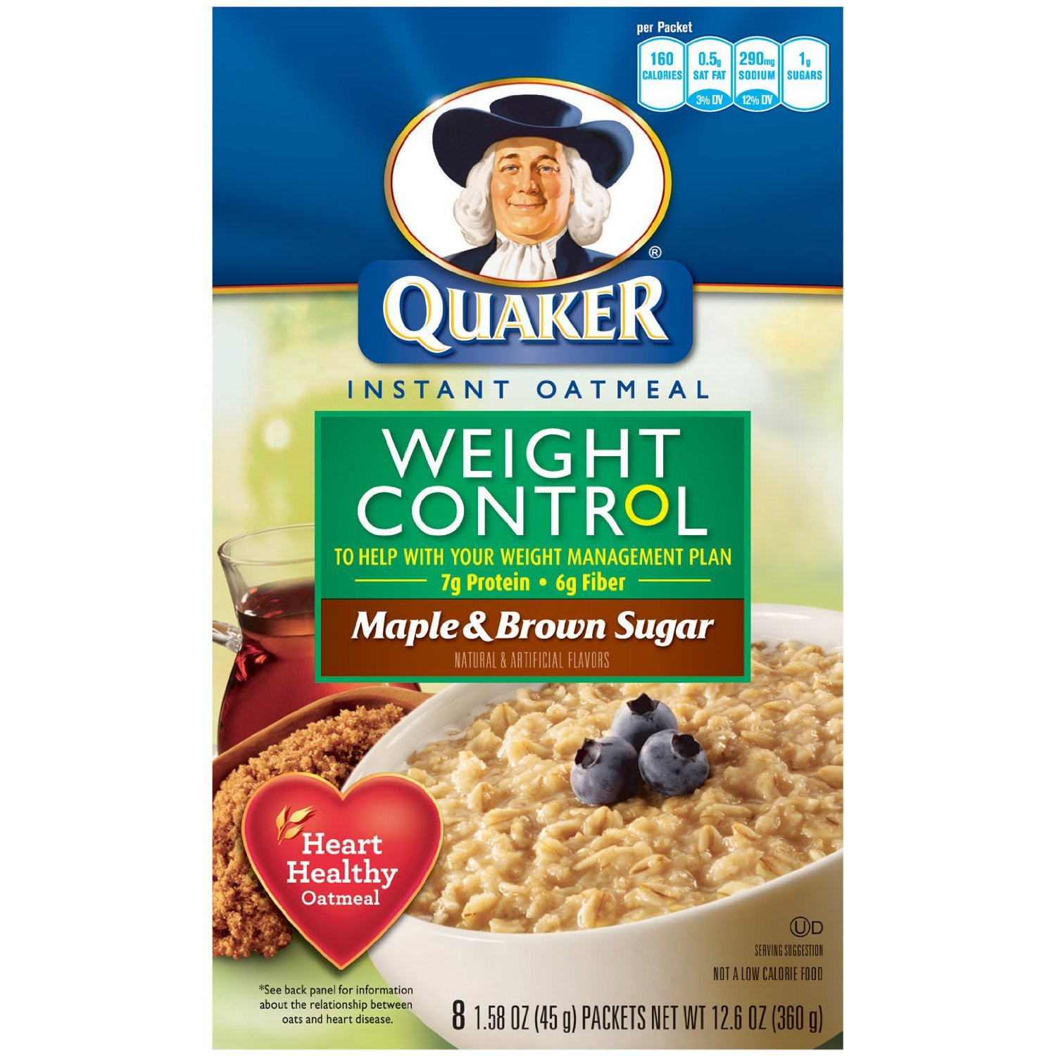 Quaker Oats Weight Control
 Quaker Instant Oatmeal Weight Control Maple Brown Sugar