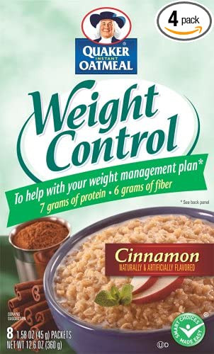 Quaker Oats Weight Control
 Quaker Weight Control Cinnamon Oatmeal Nutrition