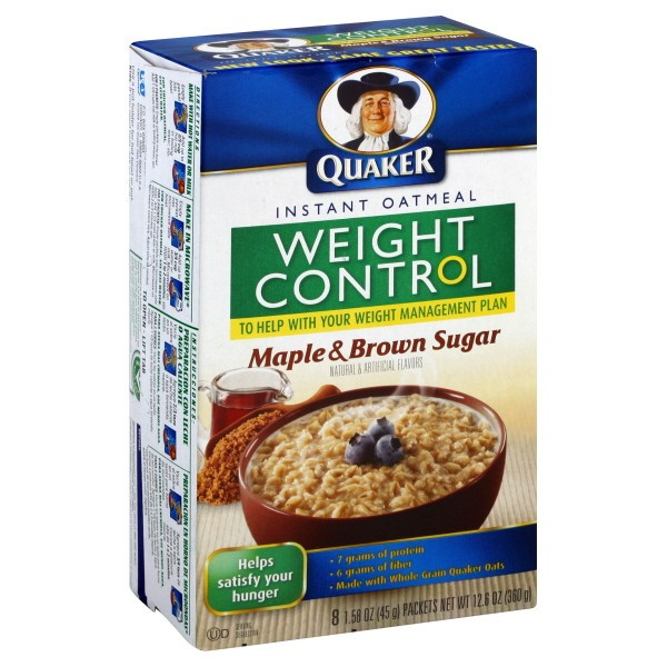 Quaker Oats Weight Control
 Quaker Instant Oatmeal Maple & Brown Sugar Weight Control