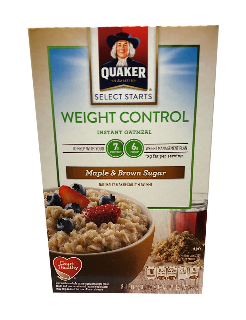 Quaker Oats Weight Control
 Quaker Weight Control Instant Oatmeal Maple & Brown