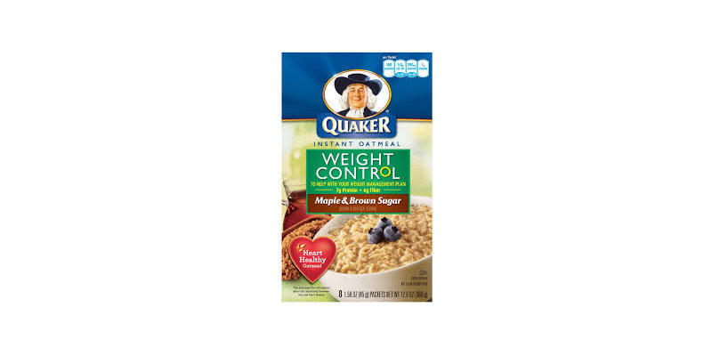 Quaker Oats Weight Control
 Quaker Weight Control Instant Oatmeal Maple And Brown