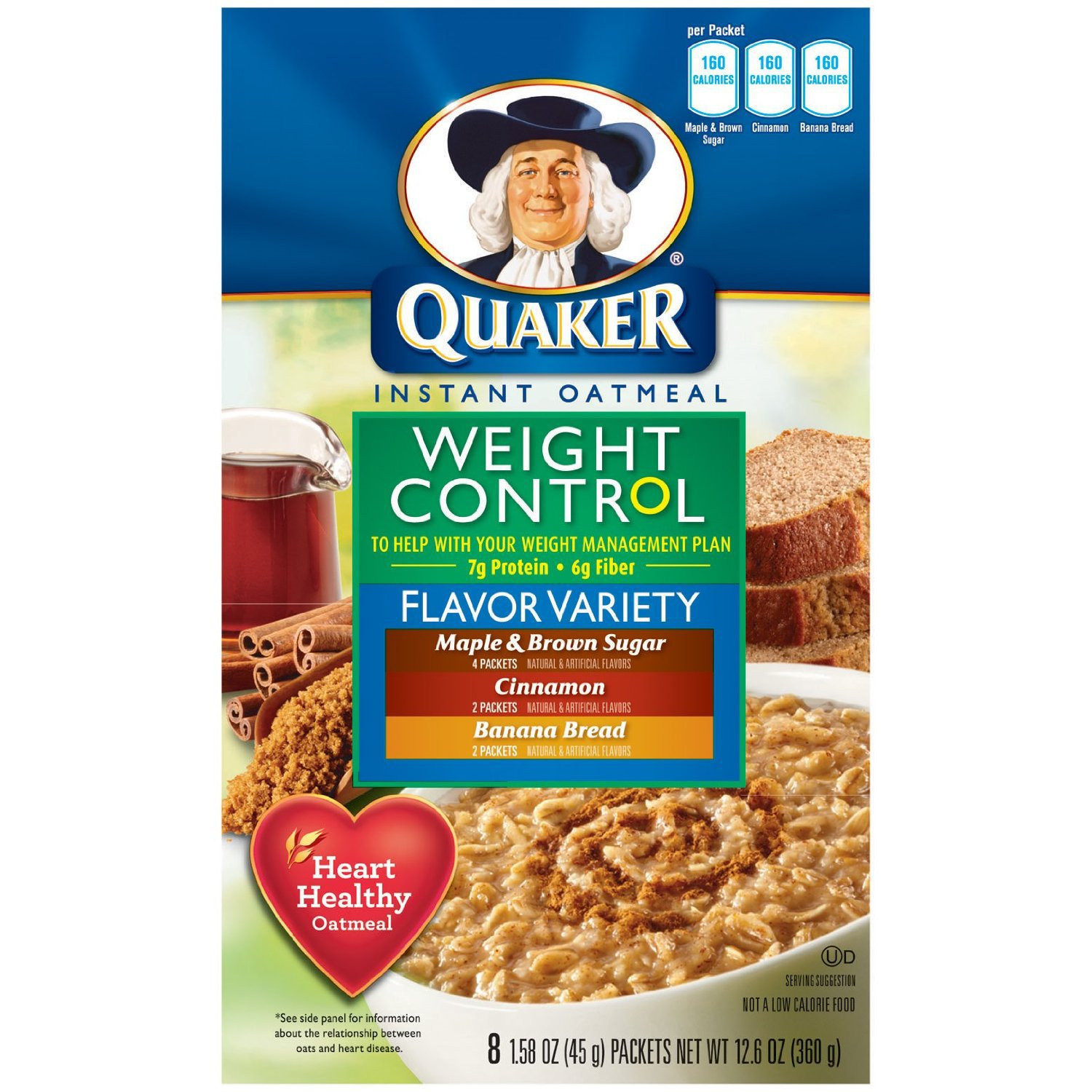 Quaker Oats Weight Control
 Quaker Instant Oatmeal Weight Control Flavor Variety Pack