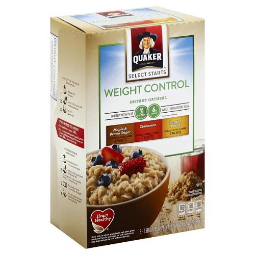 Quaker Oats Weight Control
 Quaker Instant Oatmeal Weight Control Variety 8 pkt box