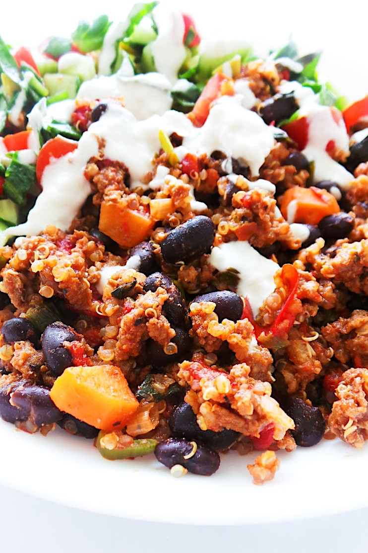 Quinoa And Ground Beef
 Healthy Ground Beef Quinoa And Salad Bowl Recipe Her