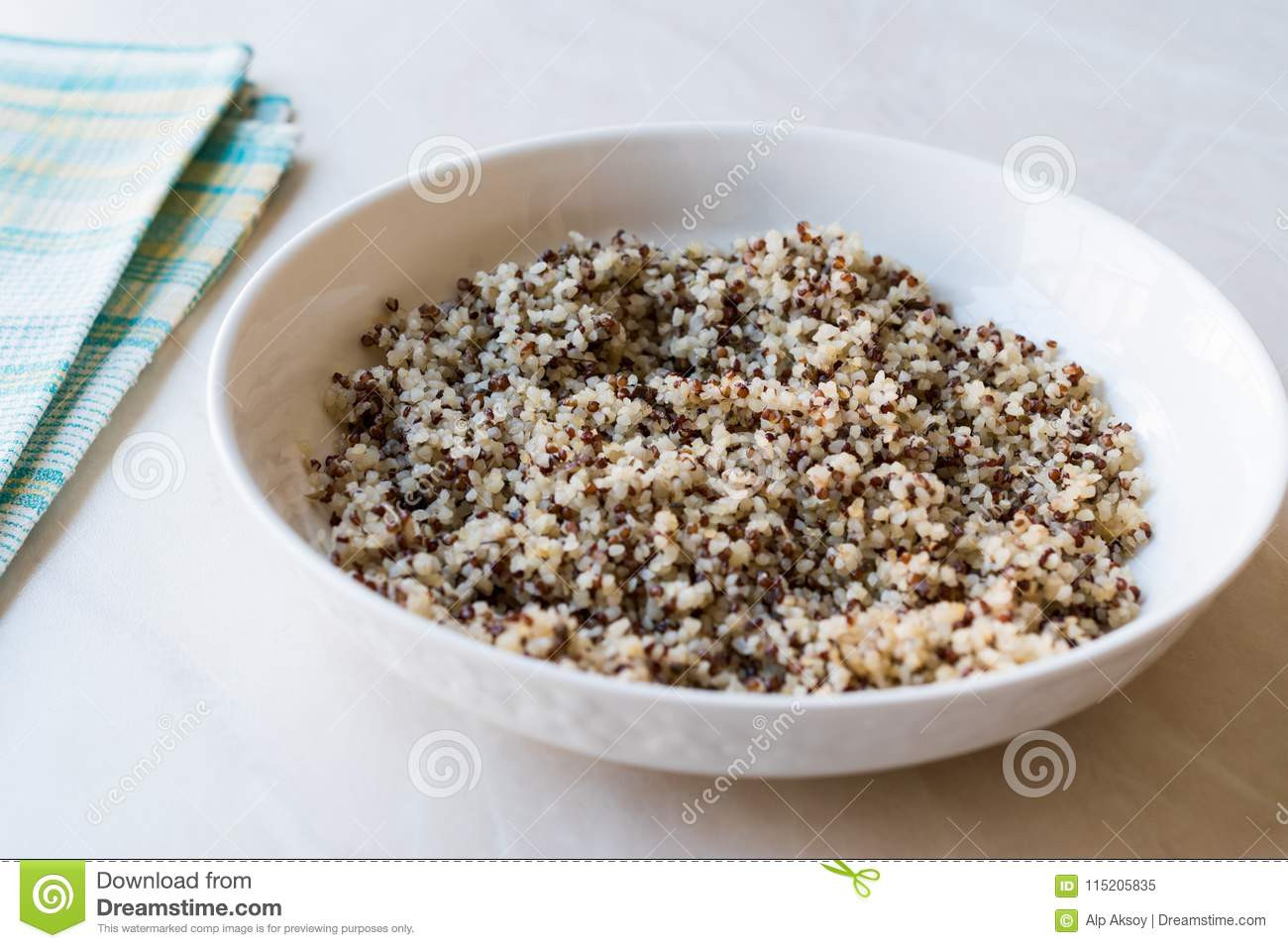 Quinoa High In Fiber
 Quinoa Bulgur Chia Food Mix In Bowl High Protein Fiber