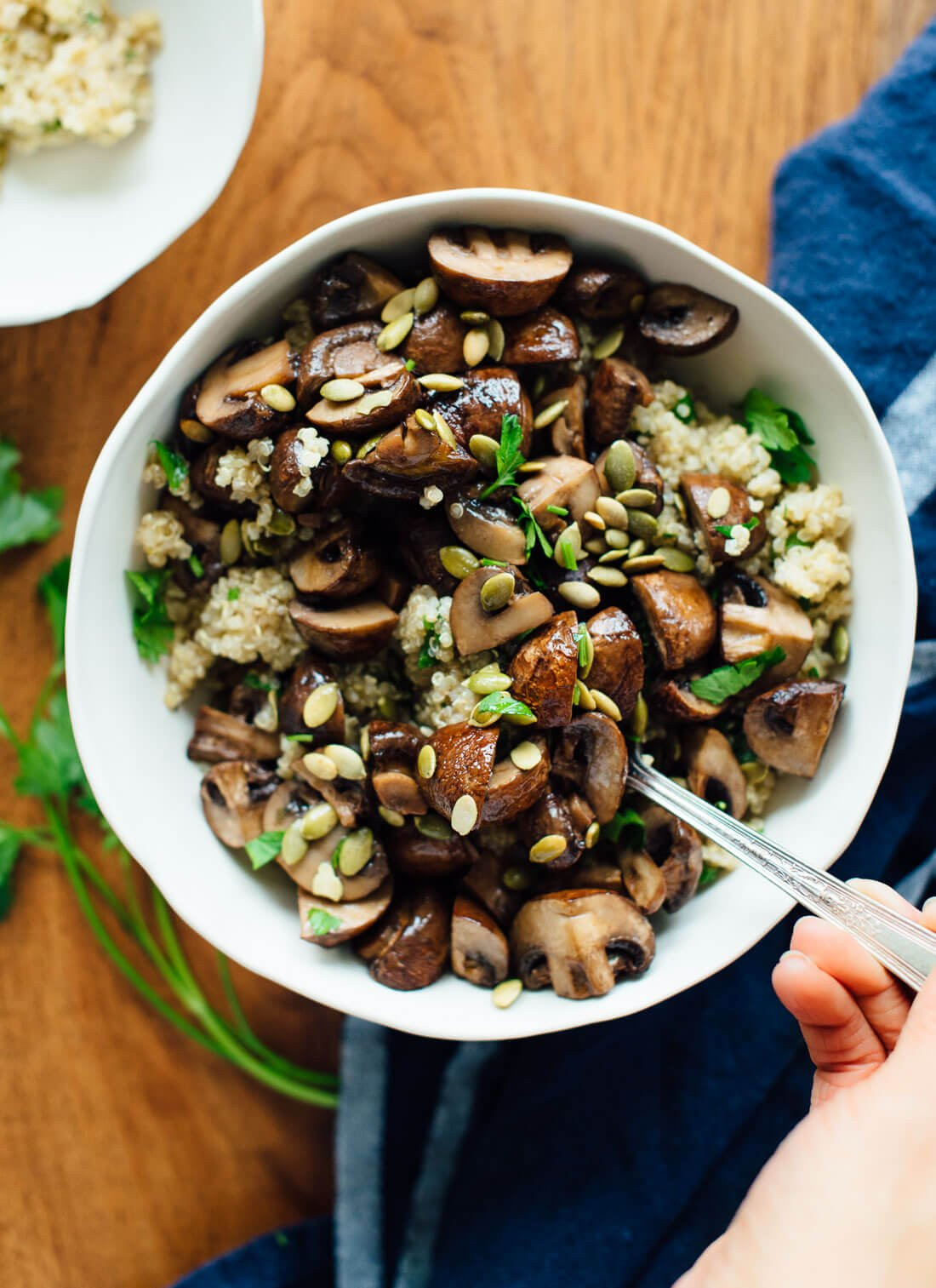 Quinoa Recipes Side Dish
 Roasted Mushrooms with Herbed Quinoa Cookie and Kate