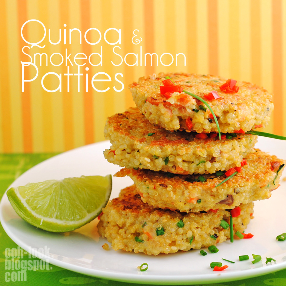 Quinoa Salmon Cakes
 Ooh Look Smoked Salmon Quinoa patties not suitable