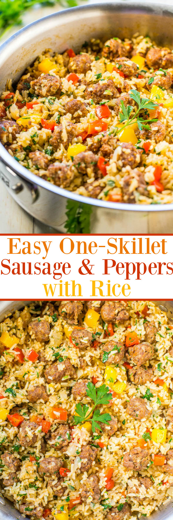 Recipes With Italian Sausage And Rice
 Italian Sausage and Peppers Skillet with Rice Averie Cooks
