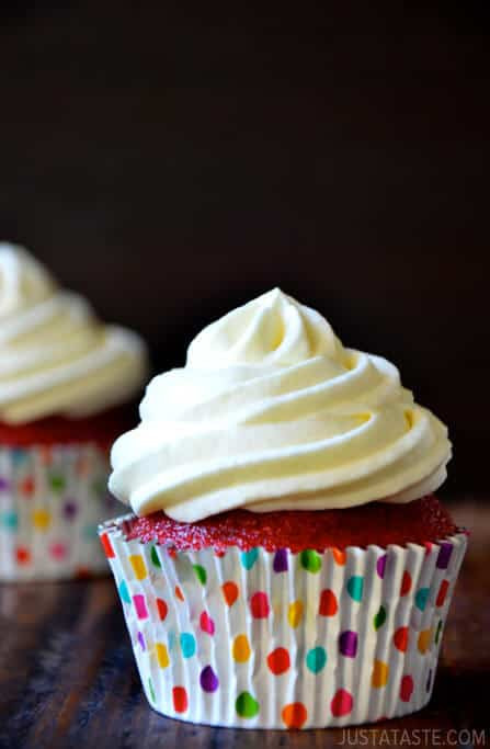 Red Velvet Cupcakes With Cream Cheese Frosting
 Just a Taste