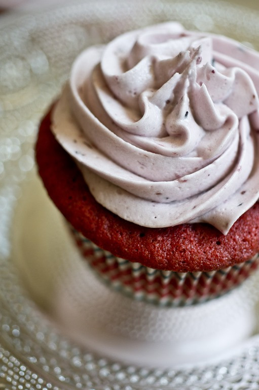 Red Velvet Cupcakes With Cream Cheese Frosting
 Red Velvet Cupcakes with Blueberry Cream Cheese Icing