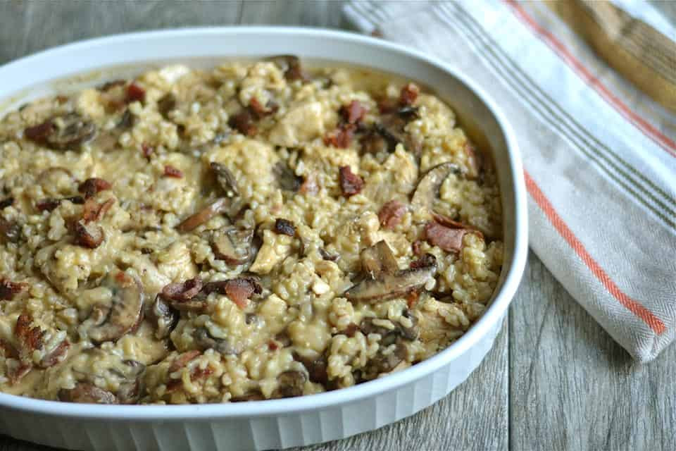 Rice And Mushroom Casserole
 Cheesy Brown Rice Chicken Casserole with Mushrooms and