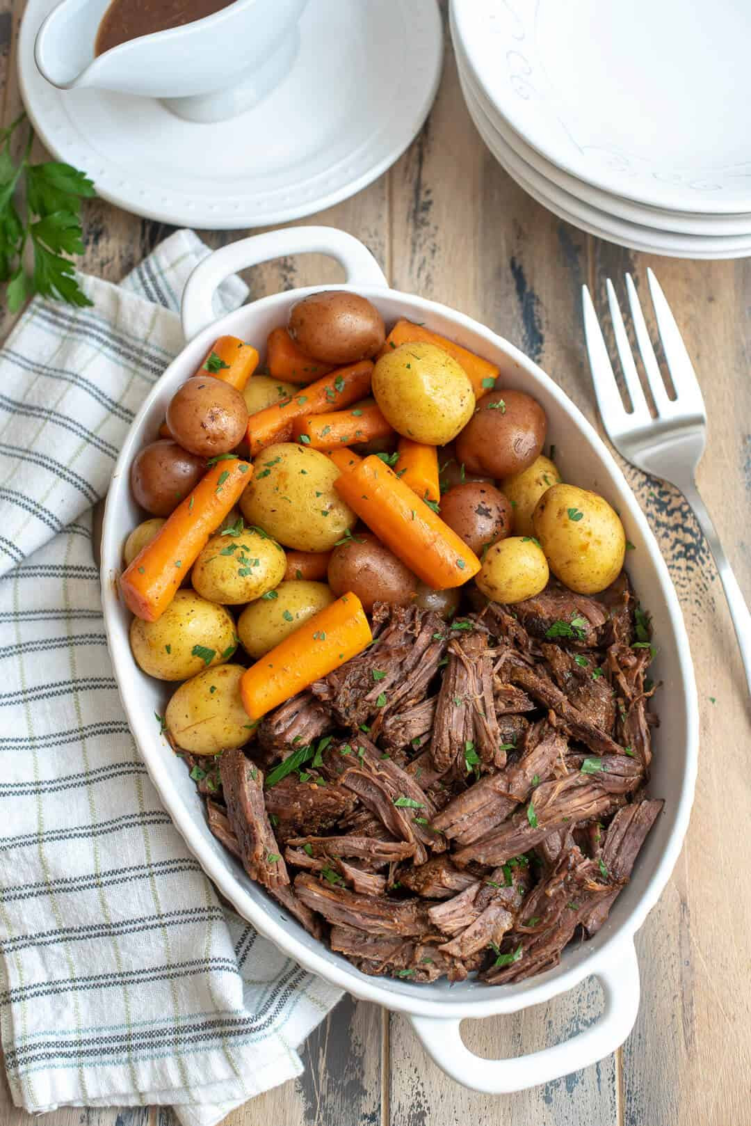 Roasted Potatoes In Instant Pot
 Instant Pot Pot Roast with Carrots and Potatoes