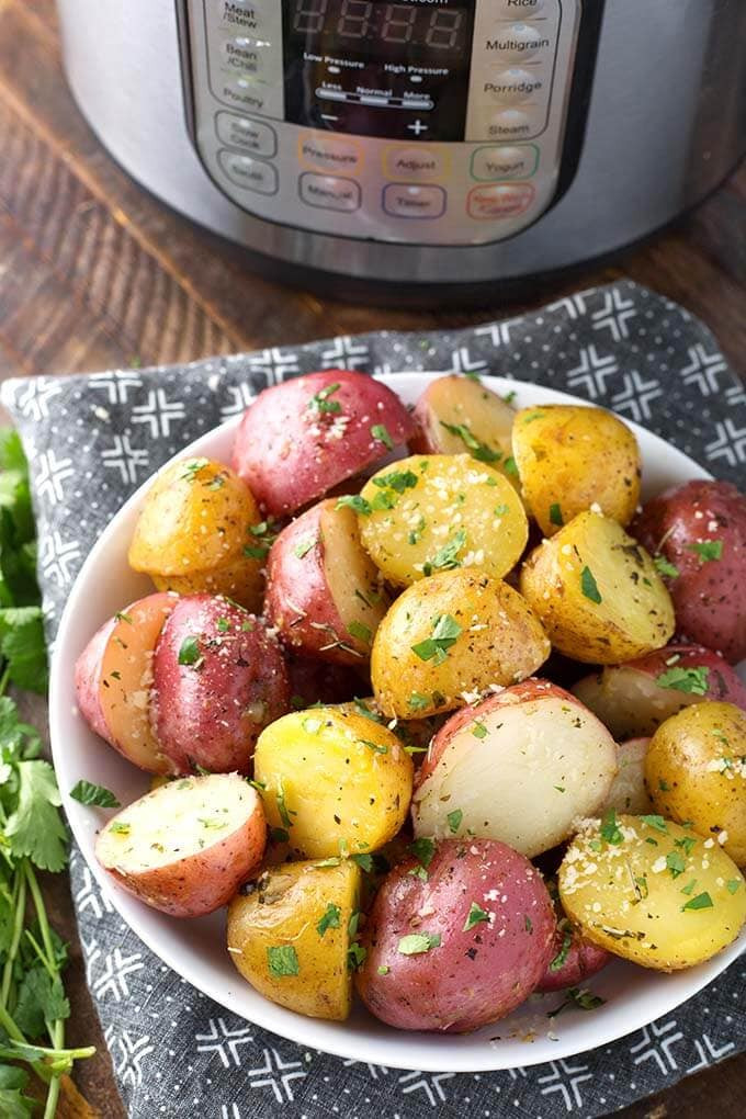 Roasted Potatoes In Instant Pot
 Instant Pot Potatoes with Herb Butter