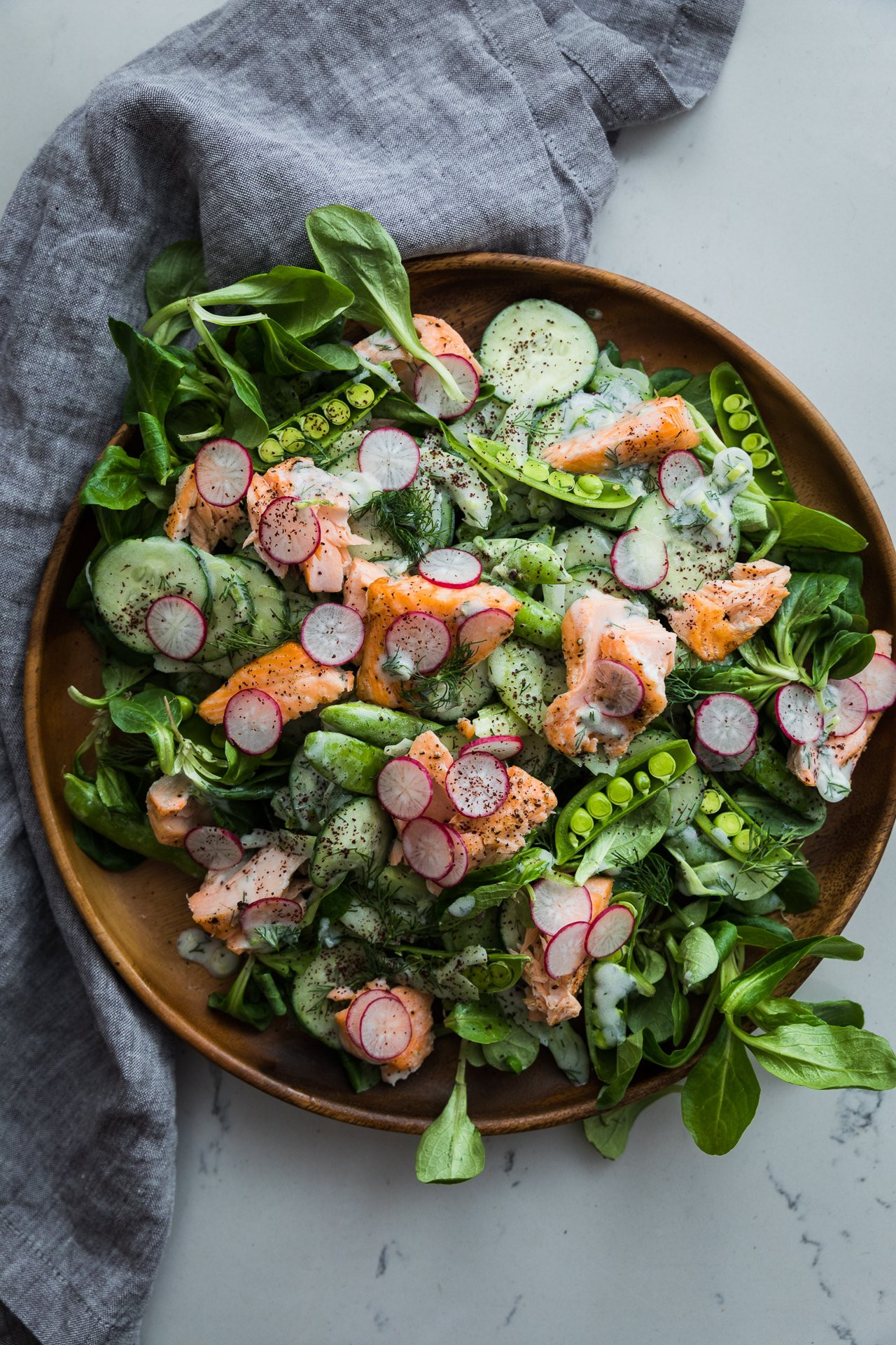 Salmon And Salad
 Salmon Salad with Yogurt Dressing – HonestlyYUM