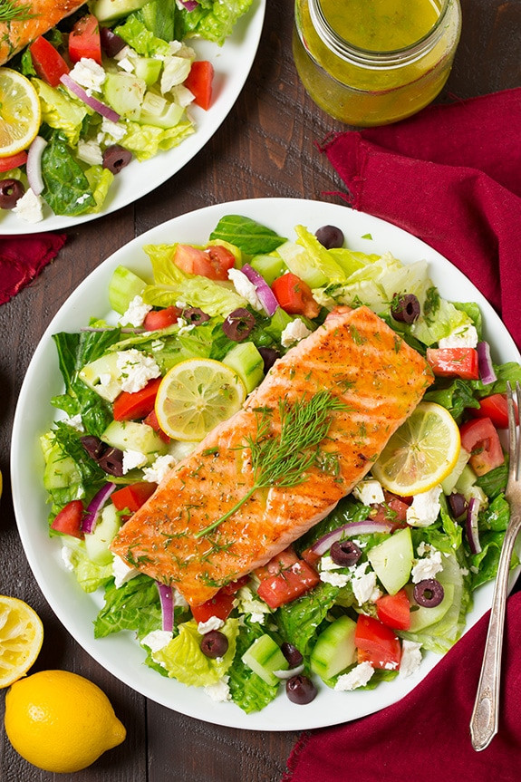 Salmon And Salad
 Greek Salmon Salad Cooking Classy