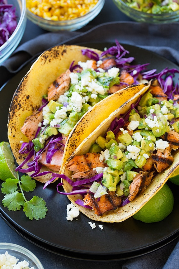Salmon Fish Tacos Recipes
 Grilled Salmon Tacos with Avocado Salsa Cooking Classy