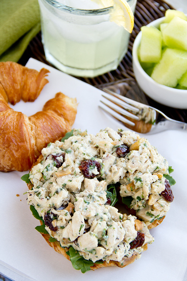 Savory Chicken Salad
 Sweetly Savory Tarragon Chicken Salad on a Toasted Croissant