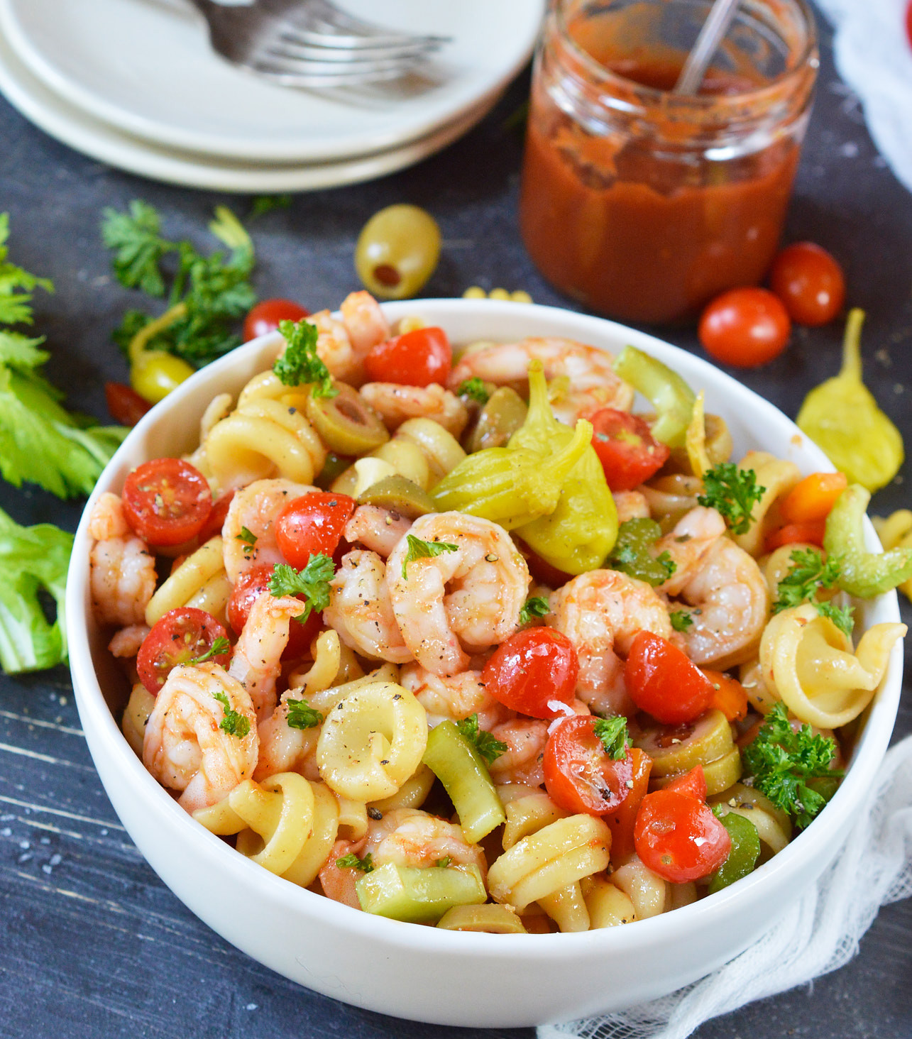 Seafood Salad Recipe With Pasta
 Bloody Mary Shrimp Pasta Salad WonkyWonderful